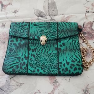 Green and black crossbody